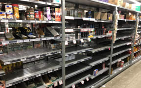 Empty shelves on the day before lockdown