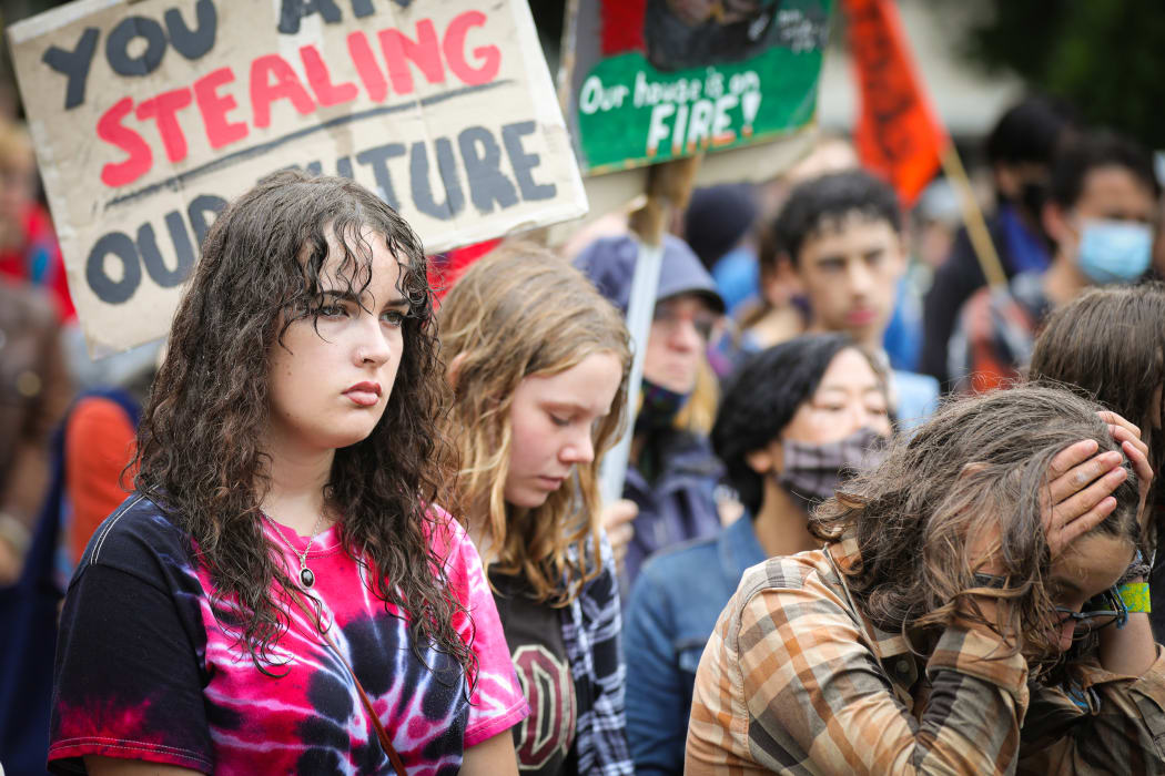 "You are Stealing Our Future" at the Climate Strike at Parliament April 2021
