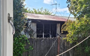 The scene of a fatal house fire on Gadsby Place in Hamilton East.