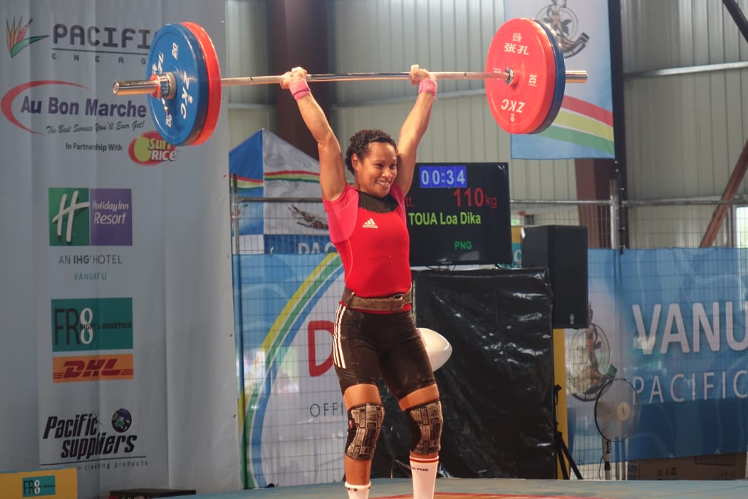 Thelma Toua competing at the Pacific Mini Games in Vanuatu. December 2017.