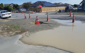 Liquefaction on Bower Avenue In North New Brighton/ Parklands.