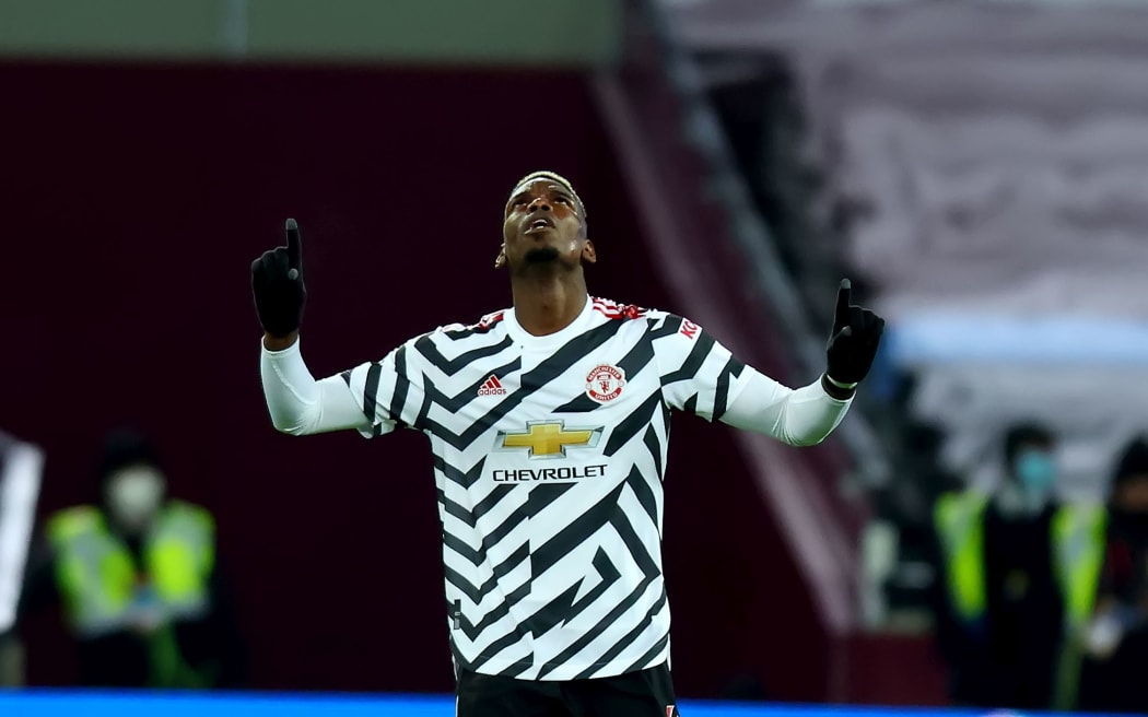 Paul Pogba of Manchester Utd celebrates his goal.
