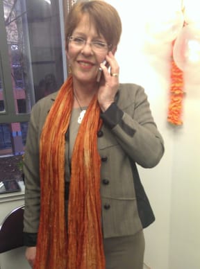 Celia Wade-Brown celebrating her victory.