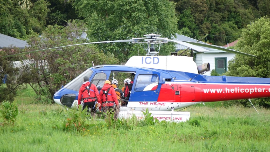 Rescue helicopter used to recover the last three people who died in the crash.