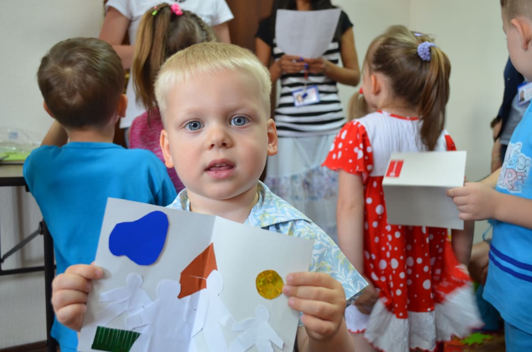 Ukraine child taking part in a Save the Children nutrition programme