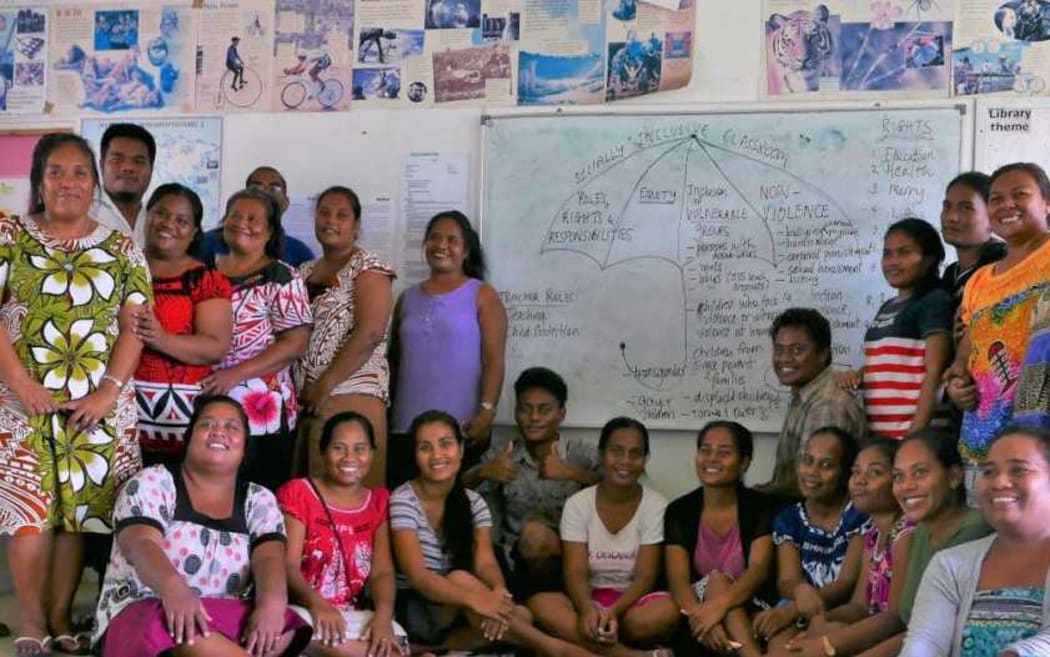Kiribati teachers and teacher assistants at the workshop in Tarawa last month.