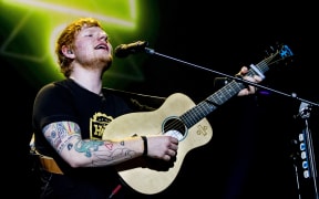 British singer-songwriter Ed Sheeran performs during a concert at the Ziggo Dome in Amsterdam in early April.
