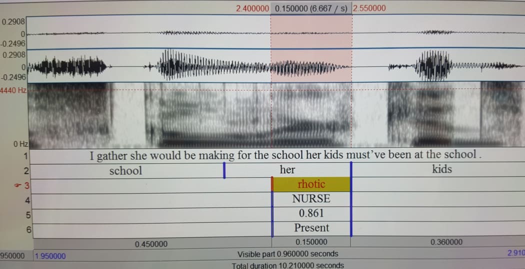 Daniel Villarreal has programmed a computer to identify the occurrence of the letter R and to rank it on how rhotic, or rolled, it is, and whether it follows a 'nurse vowel.'