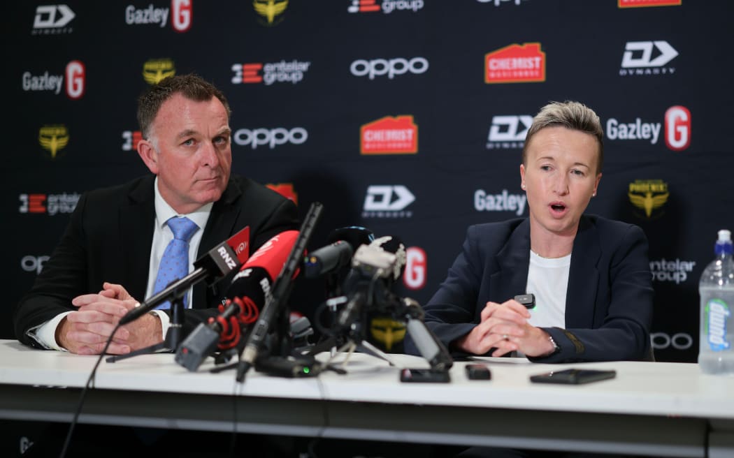 Phoenix Director of Football Shaun Gill and Phoenix Women’s Coach Bev Priestman.