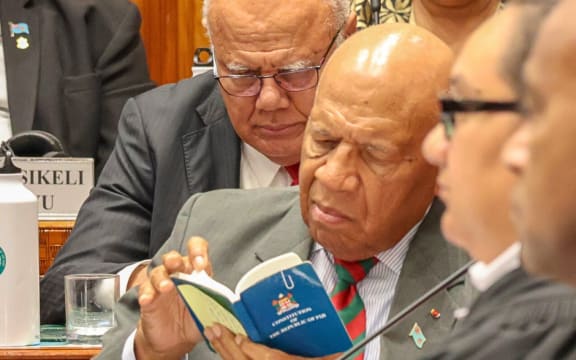 Fijian Prime Minister Sitiveni Rabuka during the parliamentary debate to amend the 2013 Constitution earlier this month.