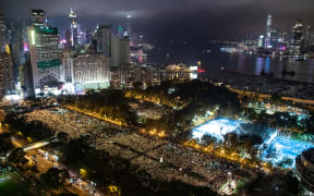 Victoria Park in Hong Kong last year, during the 4 June vigil for the Tiananmen Square Crackdown.