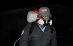 In the early hours yesterday, Te Marae Ora Ministry of Health, in collaboration with the Ministry of Agriculture, conducted two block sprays around public areas on Rarotonga as part of Operation Namu25 to control the spread of dengue fever on the island. A dengue outbreak has been declared in Rarotonga, with seven cases reported in the last 18 days. Picture: COOK ISLANDS HEALTH PROMOTION/25052337