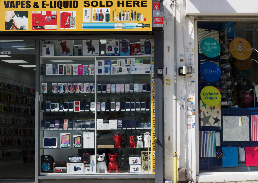 Shop window of vape store