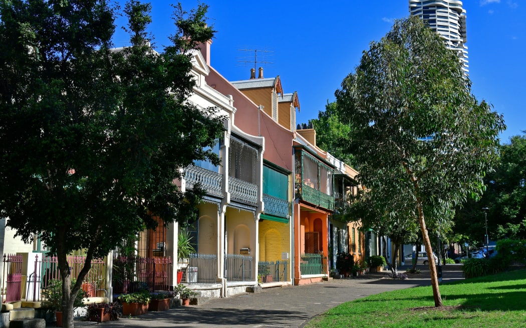 Row houses in Sydney's Woolloomooloo district.