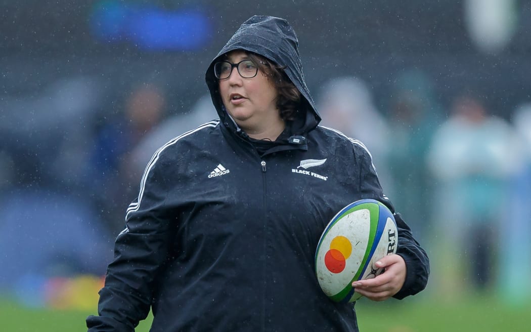 Whitney Hansen coach with the Black Ferns