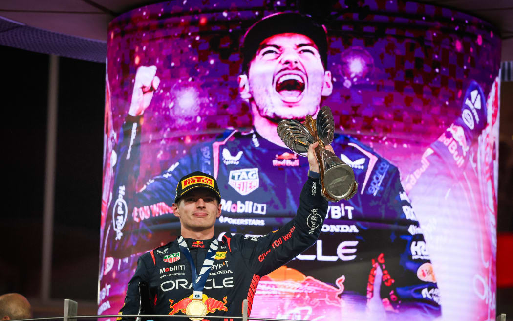 Red Bull driver Max Verstappen celebrates a win
