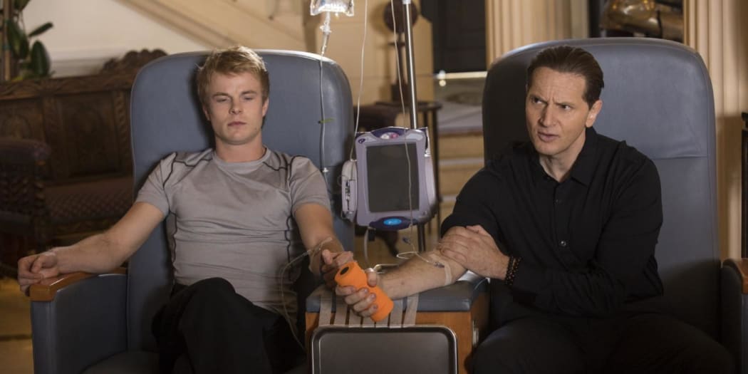 A scene from the HBO show Silicon Valley parodying blood transfusions.