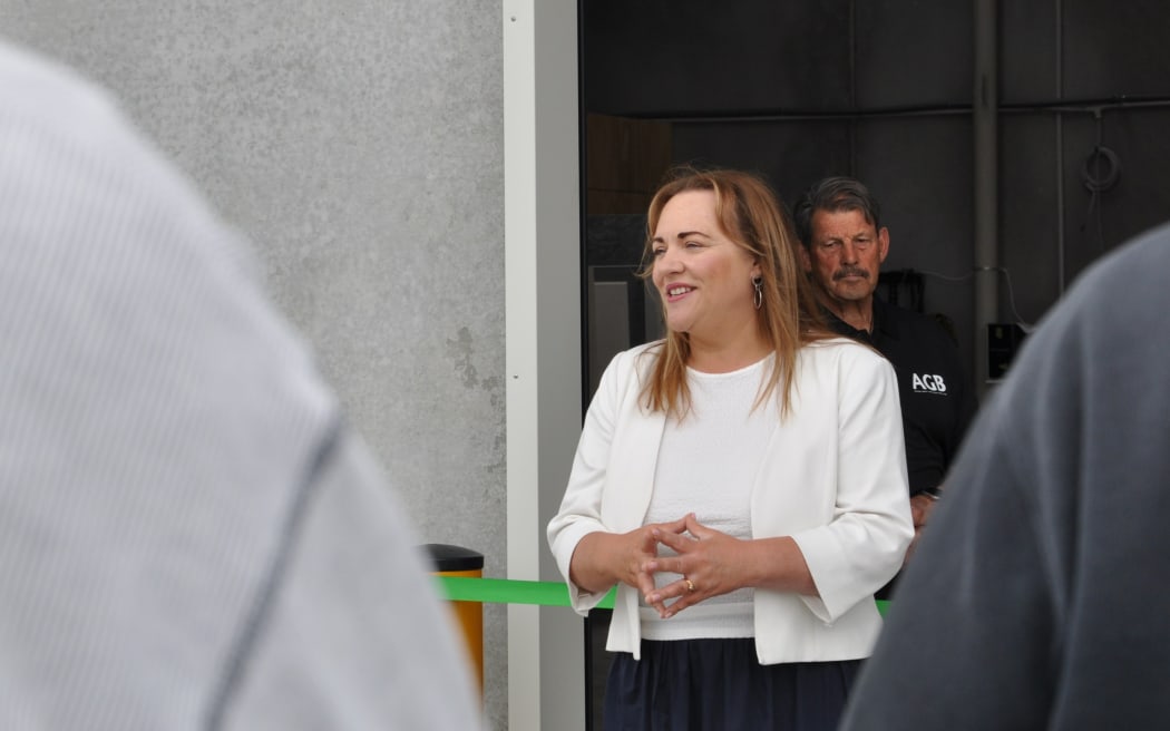 Nelson MP Rachel Boyack opening the new AGB factory in Tasman.