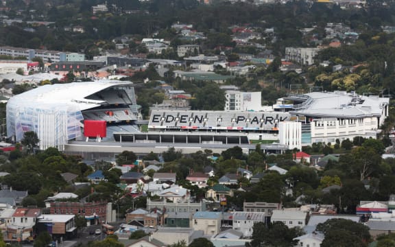 Mt Eden Park Stadium. View from Mt Eden Summit