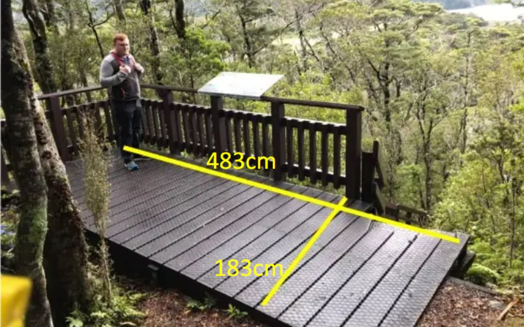 The viewing platform in Milford Sound, one of two safe zones included in the model, is hoped to shelter over 150 people.