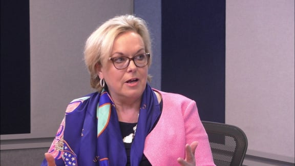 Judith Collins interviewed in the Checkpoint studio