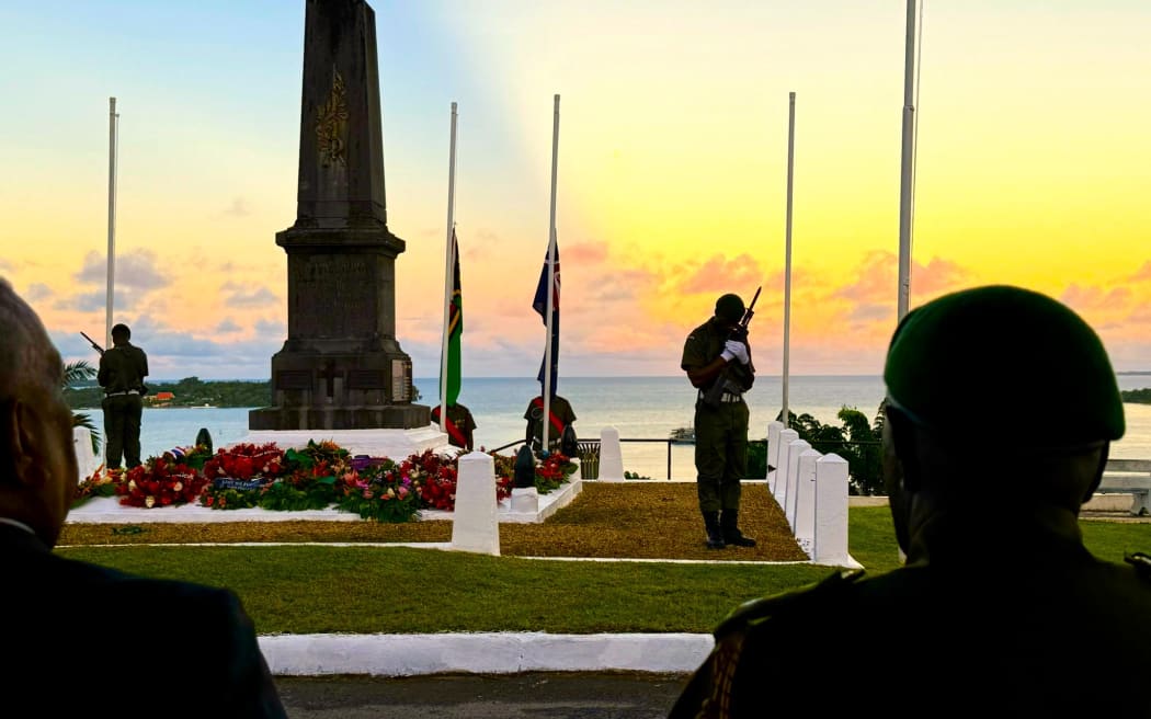 Vanuatu Mobile Force took part in ANZAC Day dawn ceremonies Port Vila 25 April 2024.