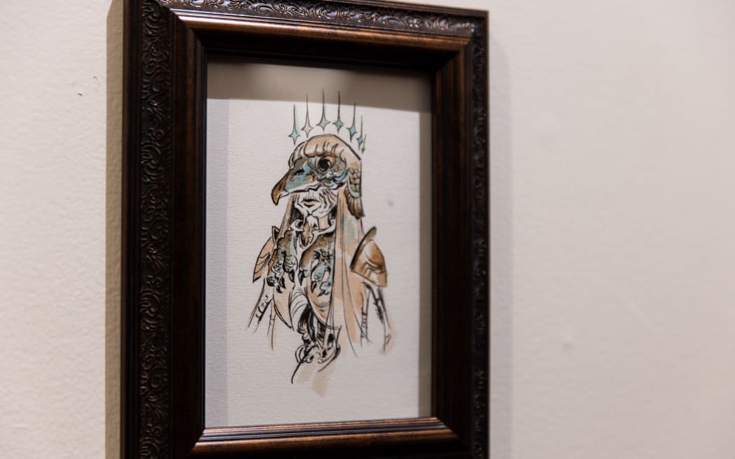 Cheryl Ong's piece at the Skullduggery Art Show Wellington