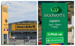 Pak ‘n Save and Woolworths signs
