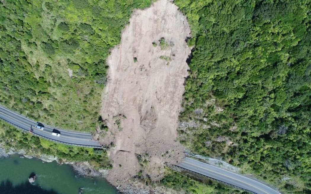 An aerial view of the slip near Woodville.