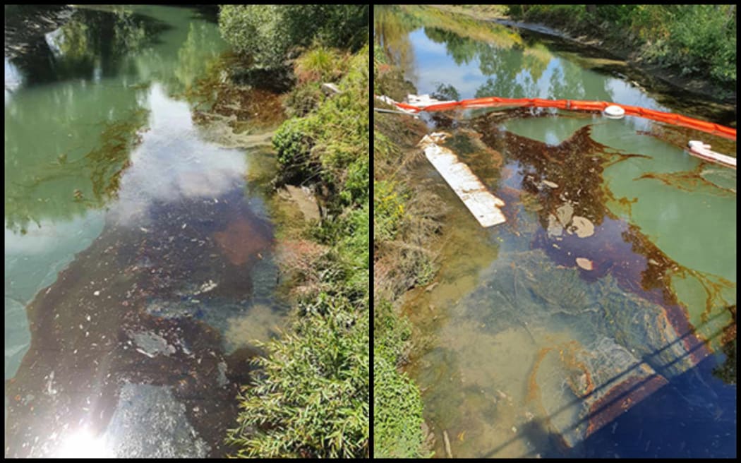 Oil spilt into the Cam / Ruataniwha River after a fire was extinguished in Kaiapoi.