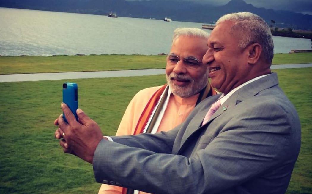 India's and Fiji's prime ministers, Narendra Modi and Frank Bainimarama