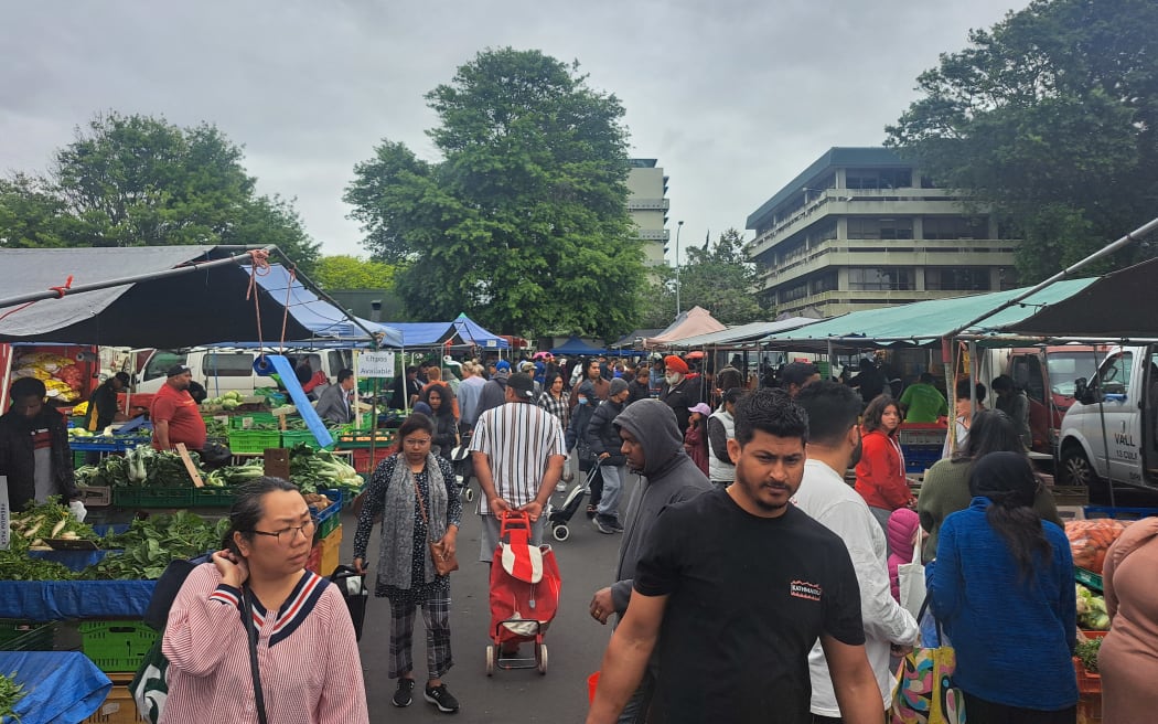 The crowd at the Otara Markets.
