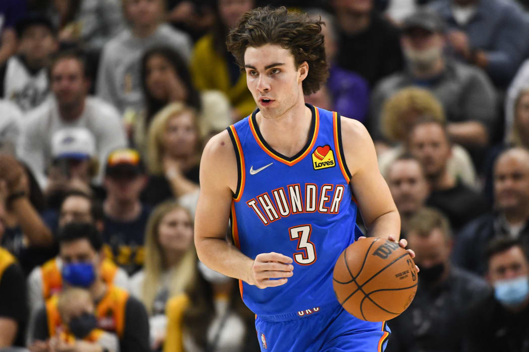 Josh Giddey of the Oklahoma City Thunder in action during a game against the Utah Jazz on Wednesday.