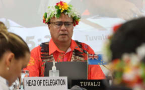Tuvalu PM Feleti Teo at the Pacific Technical Cooperation Session of the Committee on the Elimination of Discrimination Against Women (CEDAW) at the Pacific Islands Forum headquarters in Suva. 9 April 2025