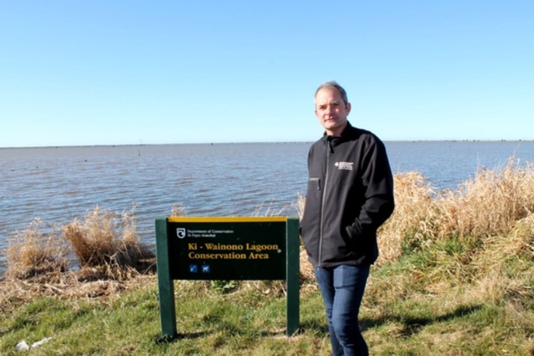 Canterbury Regional Council biodiversity officer Kennedy Lange at Wainono Lagoon.