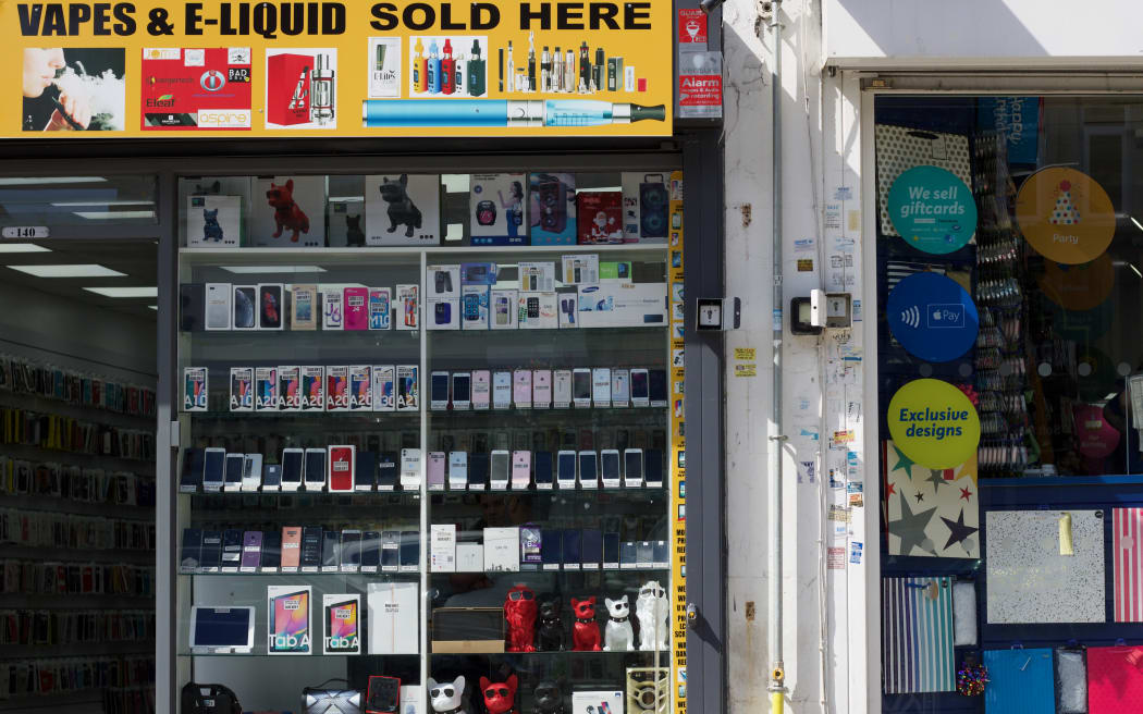 Shop window of vape store