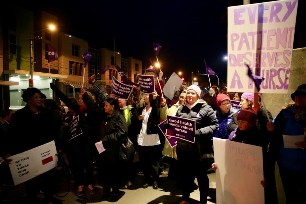 Nurses have begun protesting at Wellington Hospital.