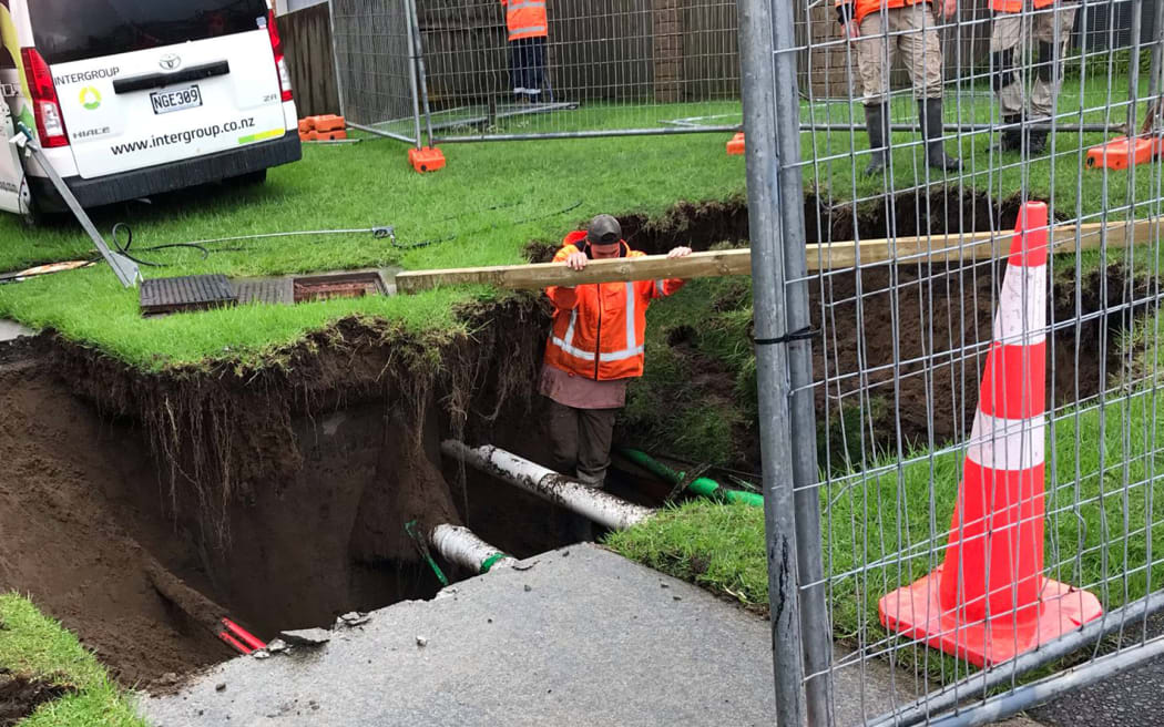 A sinkhole in Papamoa