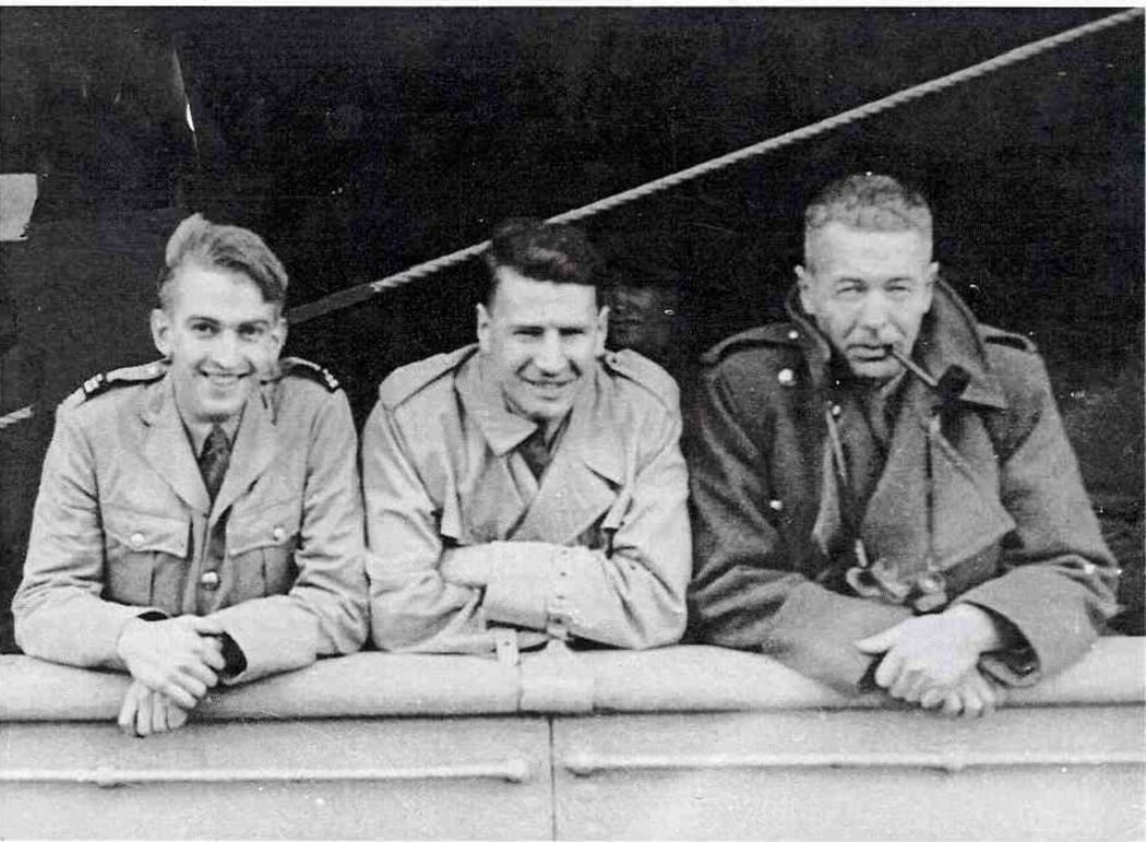 Members of the first National Broadcasting Service Mobile Recording Unit, in August 1940 (L-R): Norman Johnston, Noel Palmer, Doug Laurenson