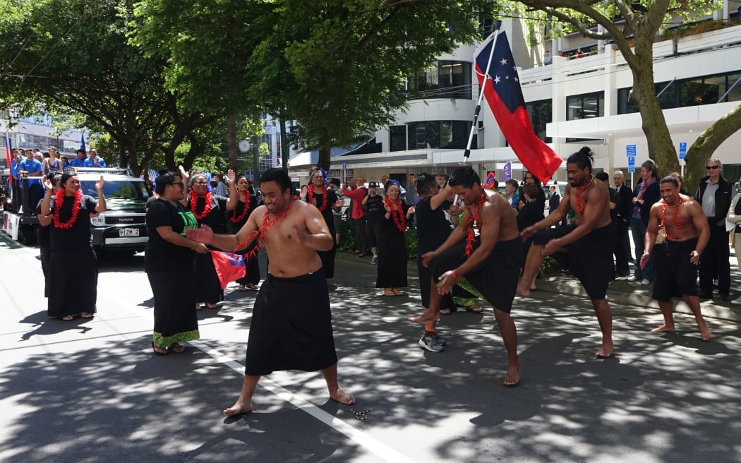 Samoan dancers during the Wellington parade.