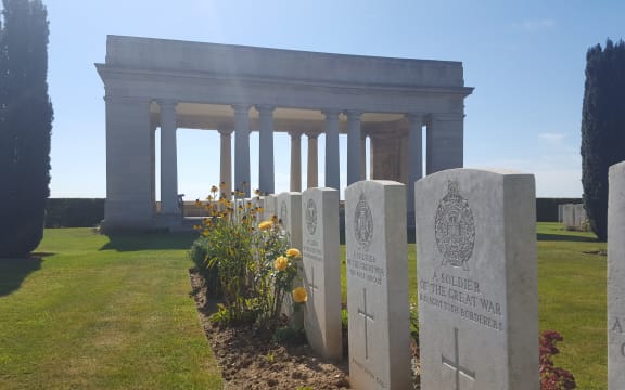 War graves at the Caterpillar Valley cemetery.