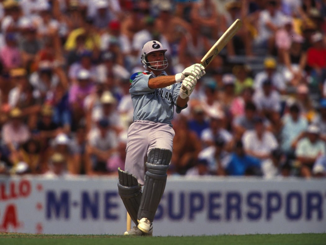 Martin Crowe bats.
1992 Cricket World Cup, New Zealand v Australia, Eden Park, Auckland, New Zealand, February 22 1992.