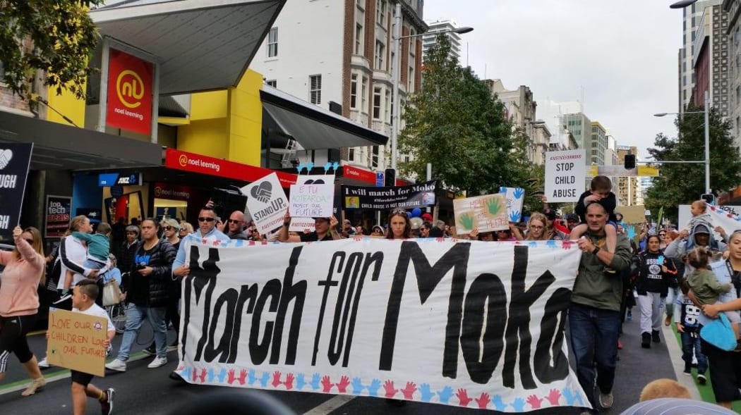 Hundreds marched to end family violence at Aotea Square on Sunday.