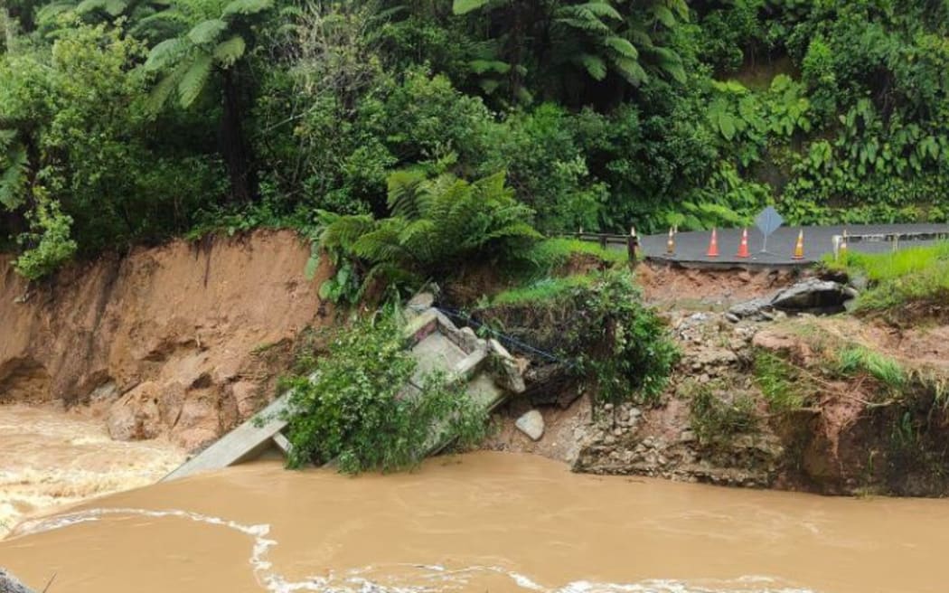 A bridge on No 4 Road in Te Puke, Bay of Plenty has collapsed.