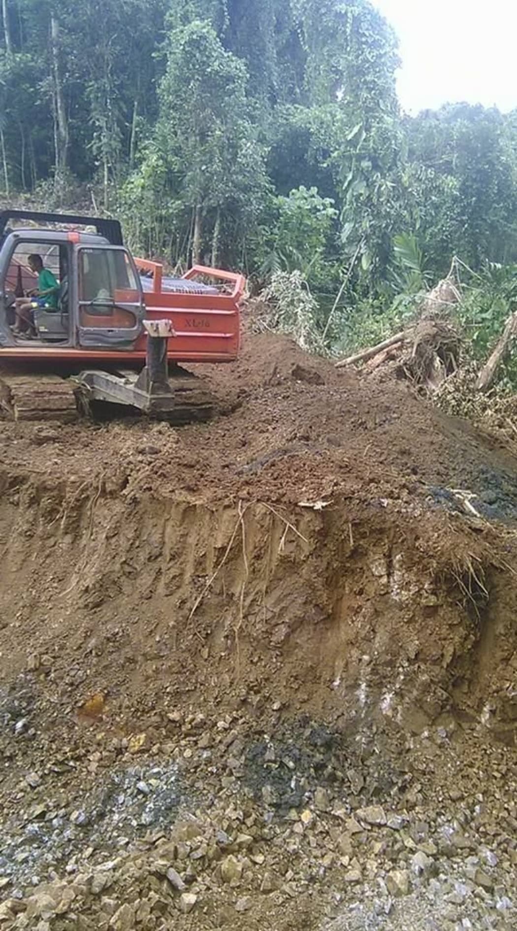 Earth moving underway by logging company in Solomon Islands' Temotu province.