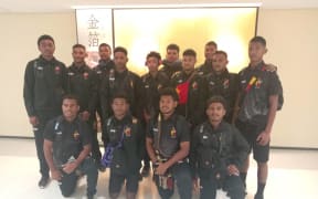 The PNG Garamuts ready to depart Port Moresby for Japan at the weekend.