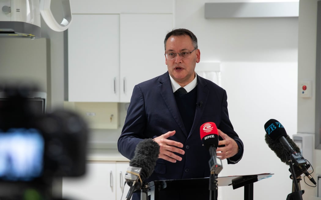 Health Minister Shane Reti opening the first of eight new radiology machines at Wellington Regional Hospital, 21 August 2024.