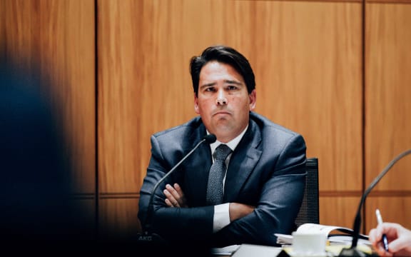 National Party justice spokesperson Simon Bridges at Parliament's police select committee.