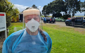 Te Korowai o Hauraki chief executive Riana Manuel at Wharekawa Marae where a Covid-19 testing centre has been set up.