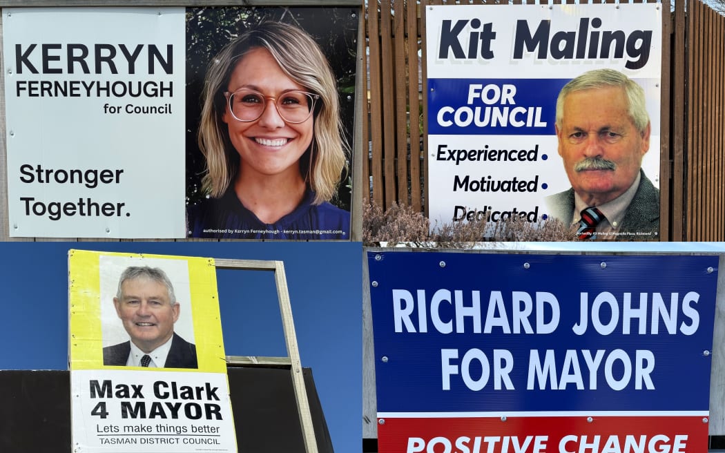 McIntyre said that Tasman's worst election signs had too many fonts, didn't have photos, needed to use the entire frame they were mounted on, or – in the case of Kerryn Ferneyhough – looked like a missing person milk carton campaign.